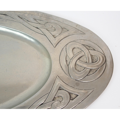 1101 - An Arts & Crafts Glasgow School silvered metal tray by Margaret Gilmour (1860-1942)