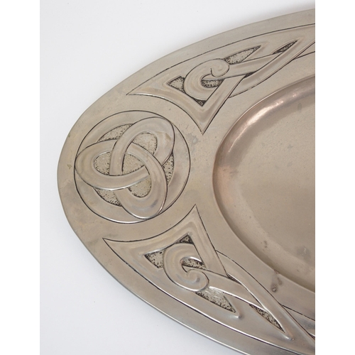 1101 - An Arts & Crafts Glasgow School silvered metal tray by Margaret Gilmour (1860-1942)