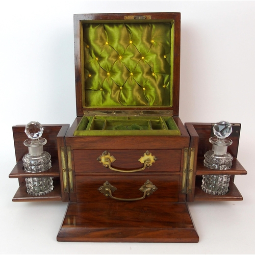 1103 - An English mahogany ladies vanity box