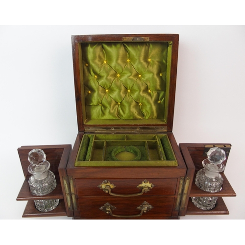 1103 - An English mahogany ladies vanity box