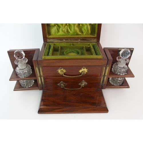 1103 - An English mahogany ladies vanity box