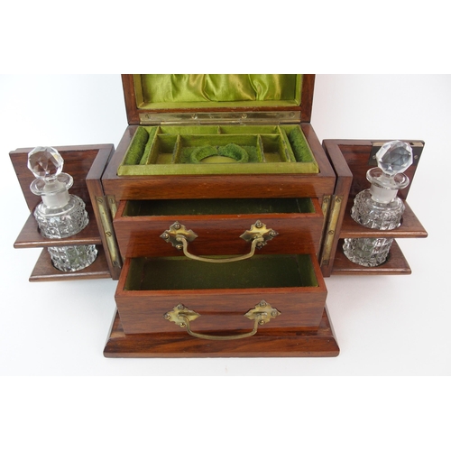 1103 - An English mahogany ladies vanity box