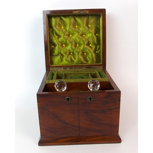 1103 - An English mahogany ladies vanity box