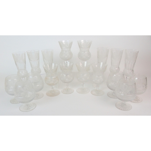 1105 - An eighteen piece Edinburgh Crystal Thistle glass set