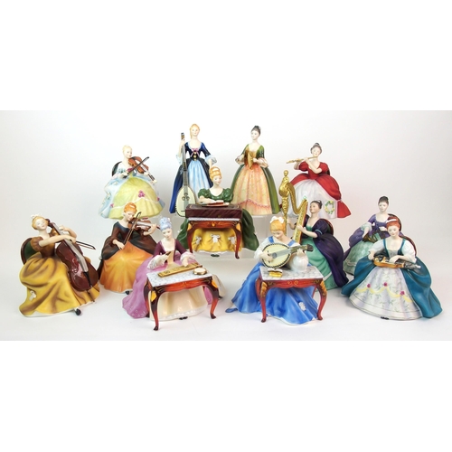 1106 - A group of twelve Royal Doulton Lady Musician figures