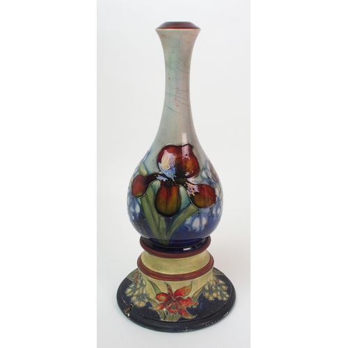 1110 - A Moorcroft Pottery Frilled Orchid lamp base