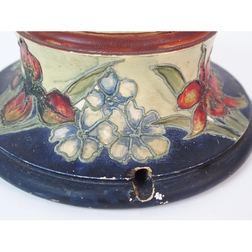 1110 - A Moorcroft Pottery Frilled Orchid lamp base