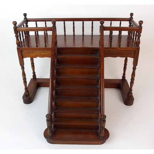 1121 - A mahogany apprentice model of a staircase