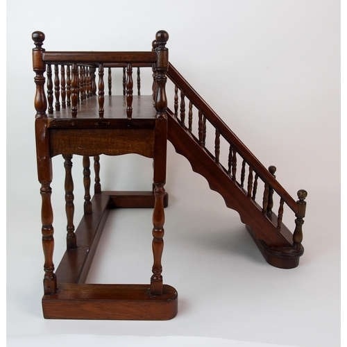 1121 - A mahogany apprentice model of a staircase