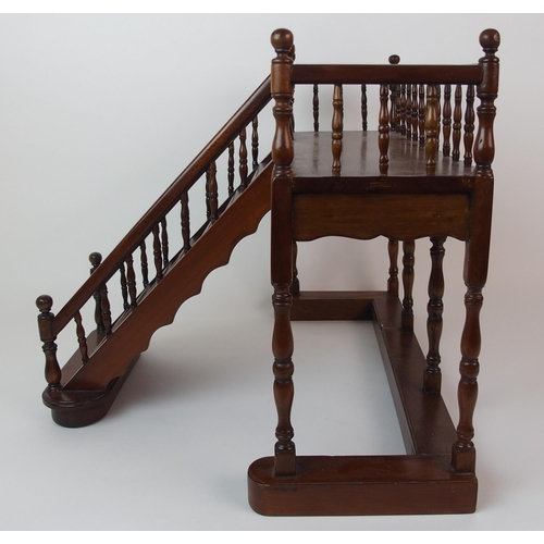 1121 - A mahogany apprentice model of a staircase