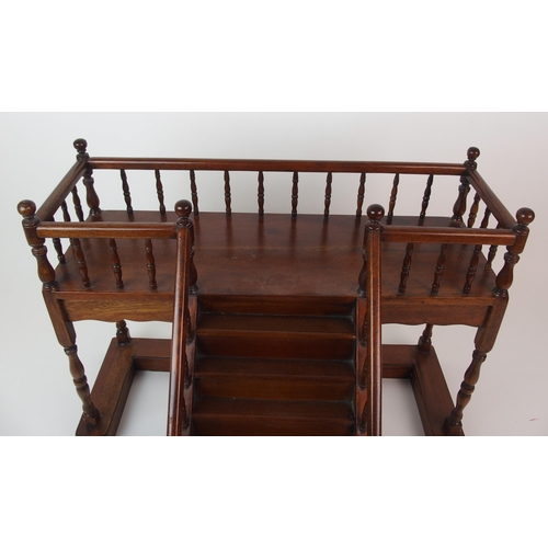 1121 - A mahogany apprentice model of a staircase