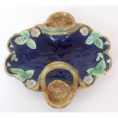 1125 - A Victorian Joseph Holdcroft Majolica dish and spoon