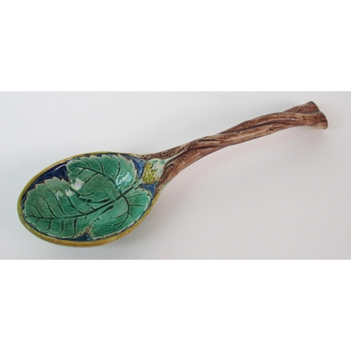 1125 - A Victorian Joseph Holdcroft Majolica dish and spoon