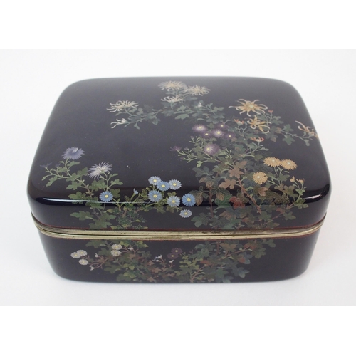 15 - A Japanese cloisonne rectangular box and cover