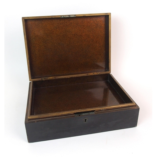16 - A Japanese black lacquered rectangular box
