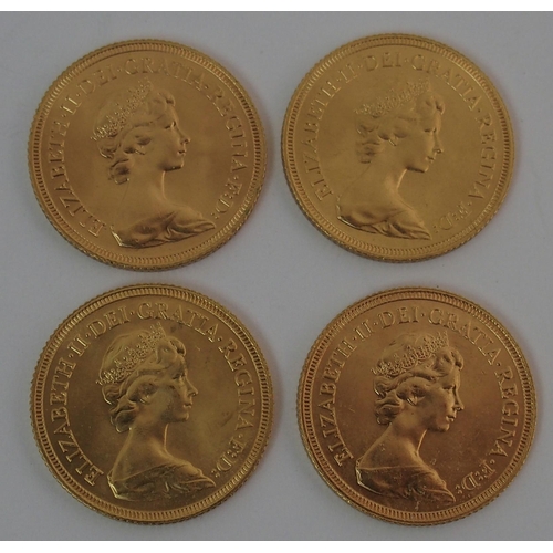 164 - Four 1981 Elizabeth II gold Sovereigns