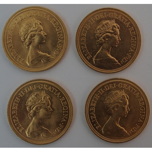 165 - Four Elizabeth II gold Sovereigns