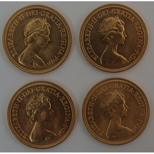 166 - Four 1981 Elizabeth II gold Sovereigns