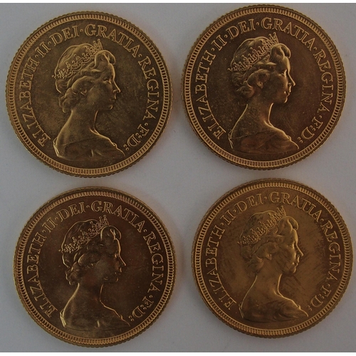 167 - Four 1981 Elizabeth II gold Sovereigns