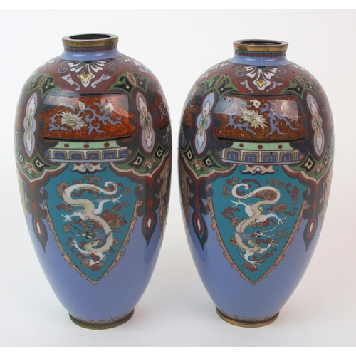 47 - A pair of Cloisonne vases