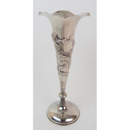 50 - A Chinese silver spill vase