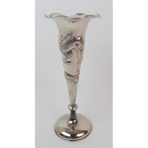 50 - A Chinese silver spill vase