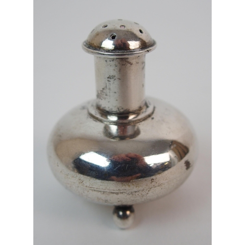 51 - A Chinese silver pepper caster and salt cellar