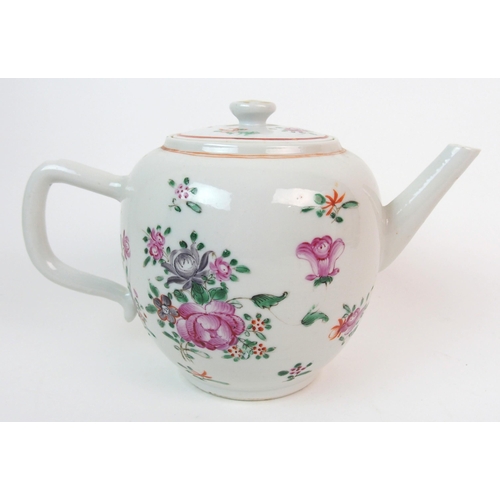 58 - A Chinese export globular teapot and cover
