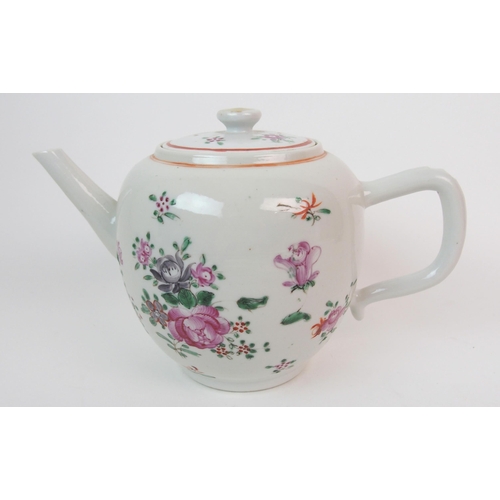 58 - A Chinese export globular teapot and cover