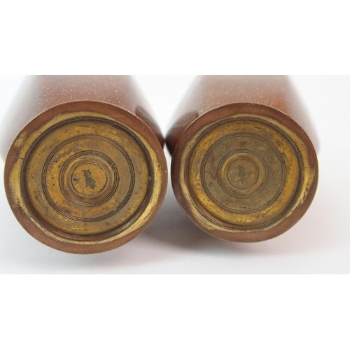 68 - A pair of Japanese hexagonal cloisonne vases