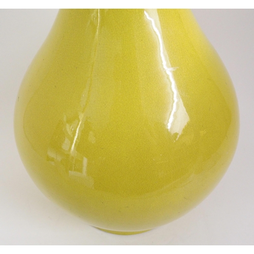 69 - A large Chinese yellow ground bottle vase