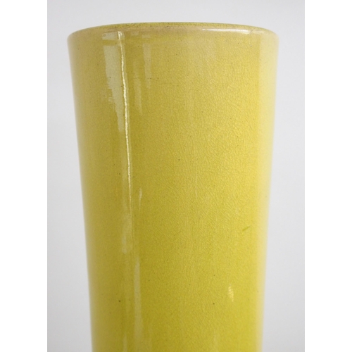 69 - A large Chinese yellow ground bottle vase