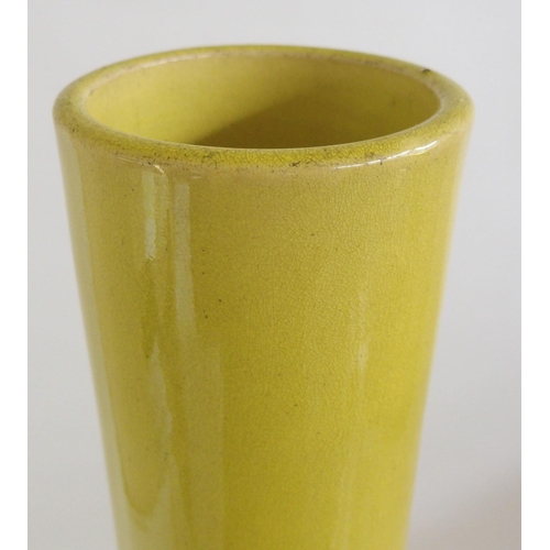 69 - A large Chinese yellow ground bottle vase