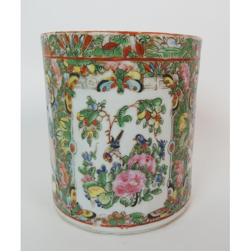 7 - A Cantonese famille rose cylindrical vase