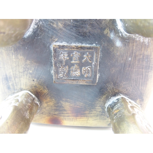 73 - A Chinese bronze censor  cover and stand