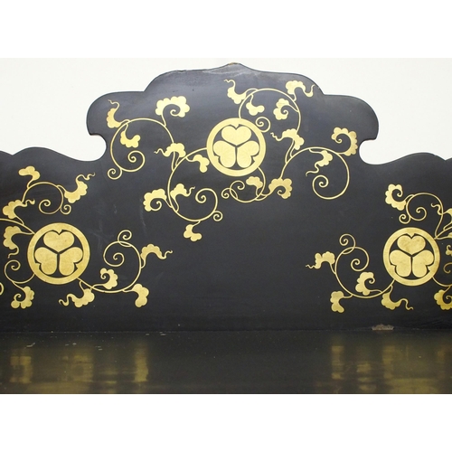 75 - A Japanese black and gold lacquered Shodhana cabinet