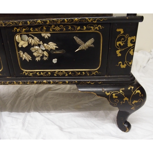 75 - A Japanese black and gold lacquered Shodhana cabinet