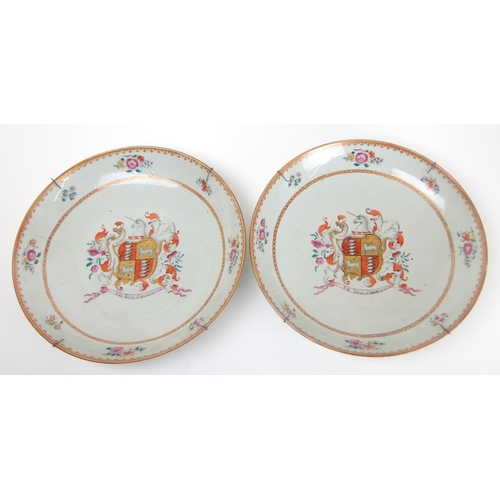 79 - A pair of Chinese export armorial dishes