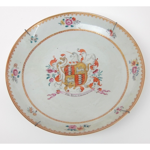 79 - A pair of Chinese export armorial dishes