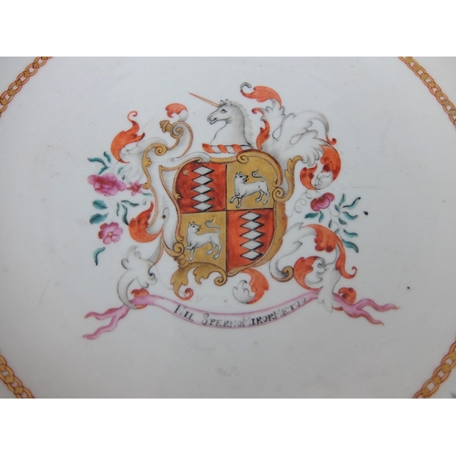 79 - A pair of Chinese export armorial dishes