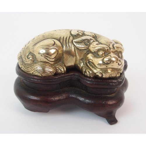 84 - A Chinese brass model of a Shishi