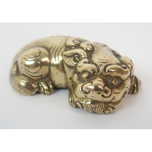 84 - A Chinese brass model of a Shishi