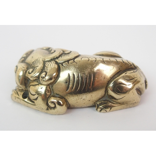 84 - A Chinese brass model of a Shishi