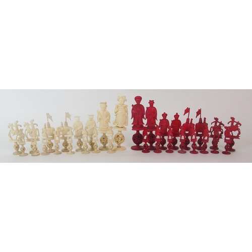 96 - A Chinese ivory chess set