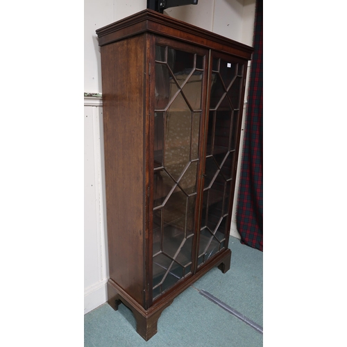 13 - An early 20th century mahogany two door astragal glazed bookcase, 169cm high x 96cm wide x 40cm deep