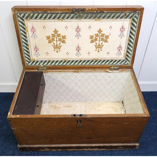 23 - A Victorian pine blanket chest