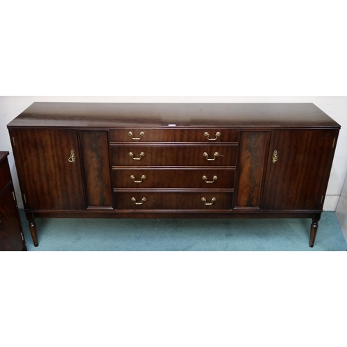 67 - A 20th century mahogany sideboard with four central drawers flanked by cabinet doors, 84cm high x 18... 