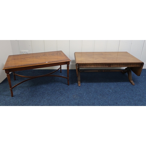 68 - A mixed lot to include 20th century mahogany drop end coffee table, mahogany coffee table, mahogany ... 