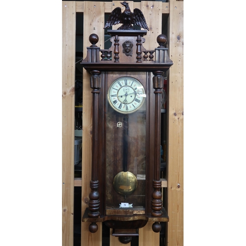 70 - A 20th century mahogany cased Vienna style wall clock