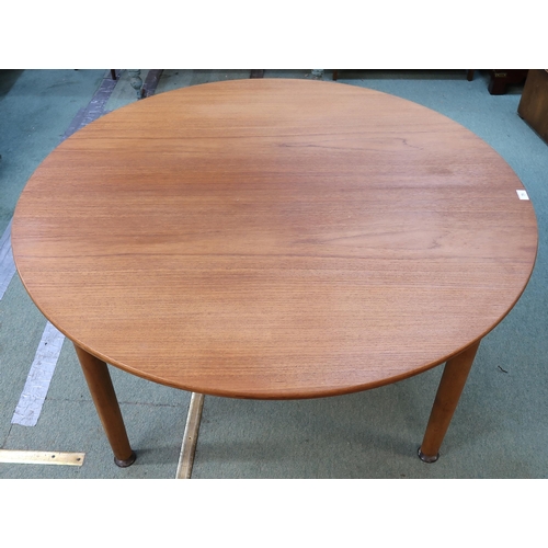 75 - A mid 20th century Danish teak circular coffee table, 55cm high x 120cm diameter